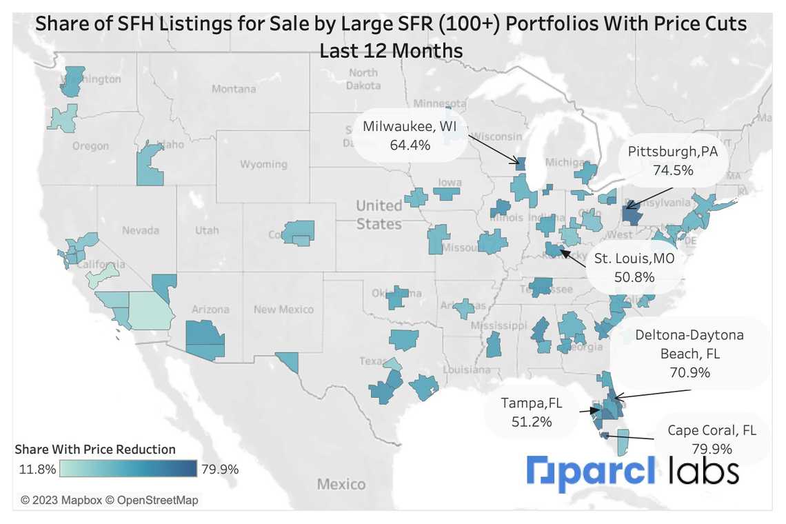 corporate home price changes map 2023