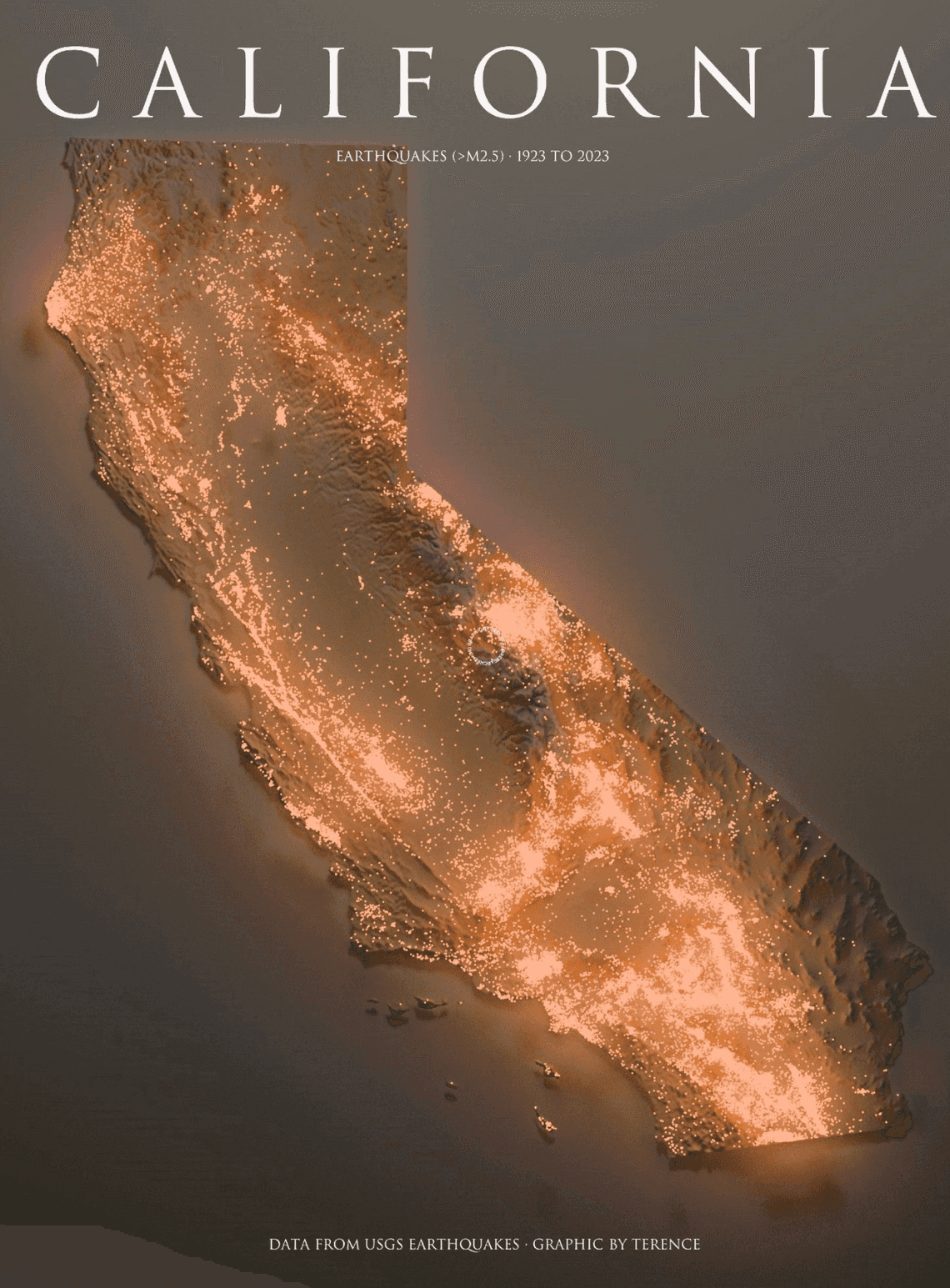 california earthquakes visualized data 