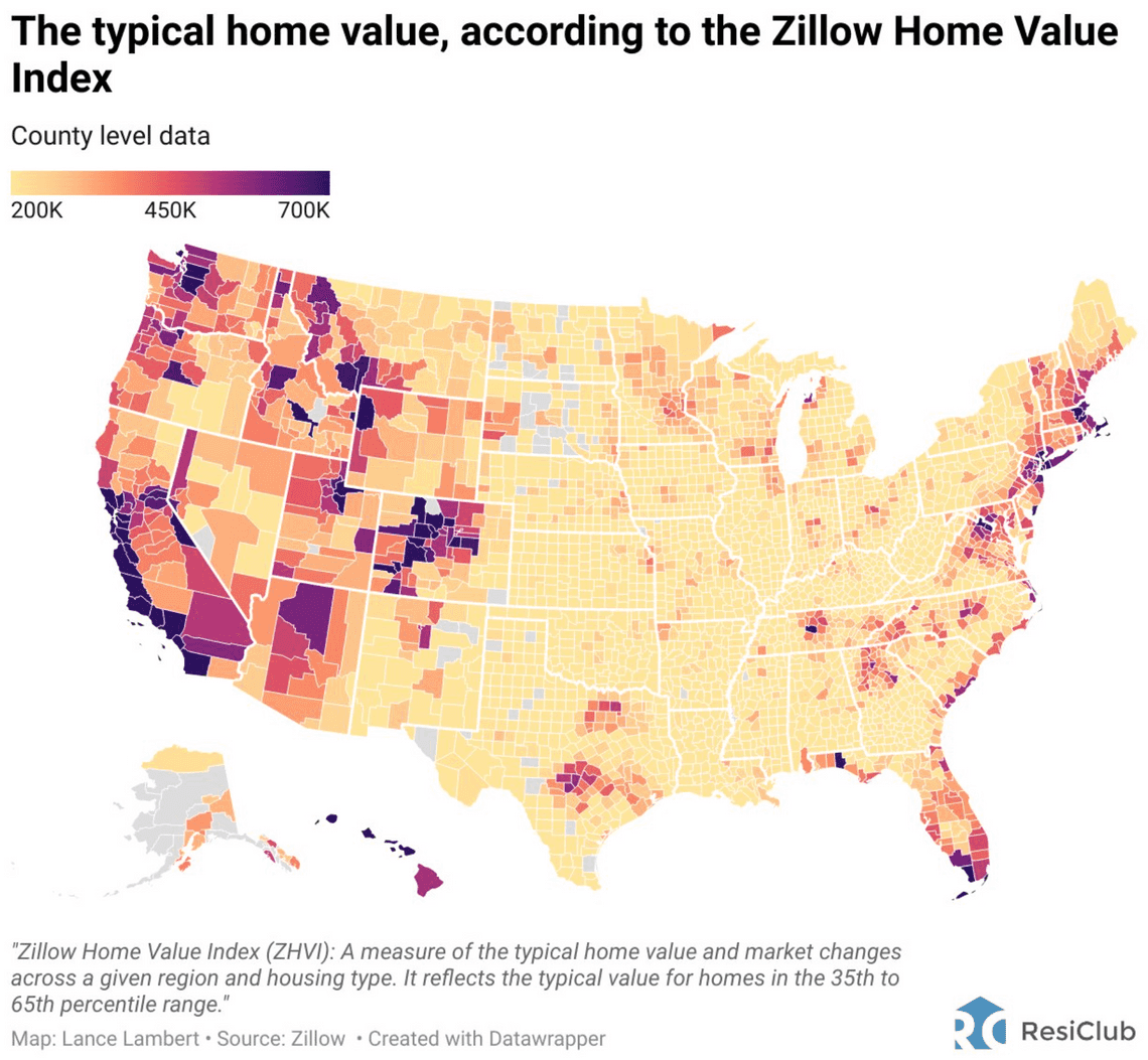 usa map housing shortage western 